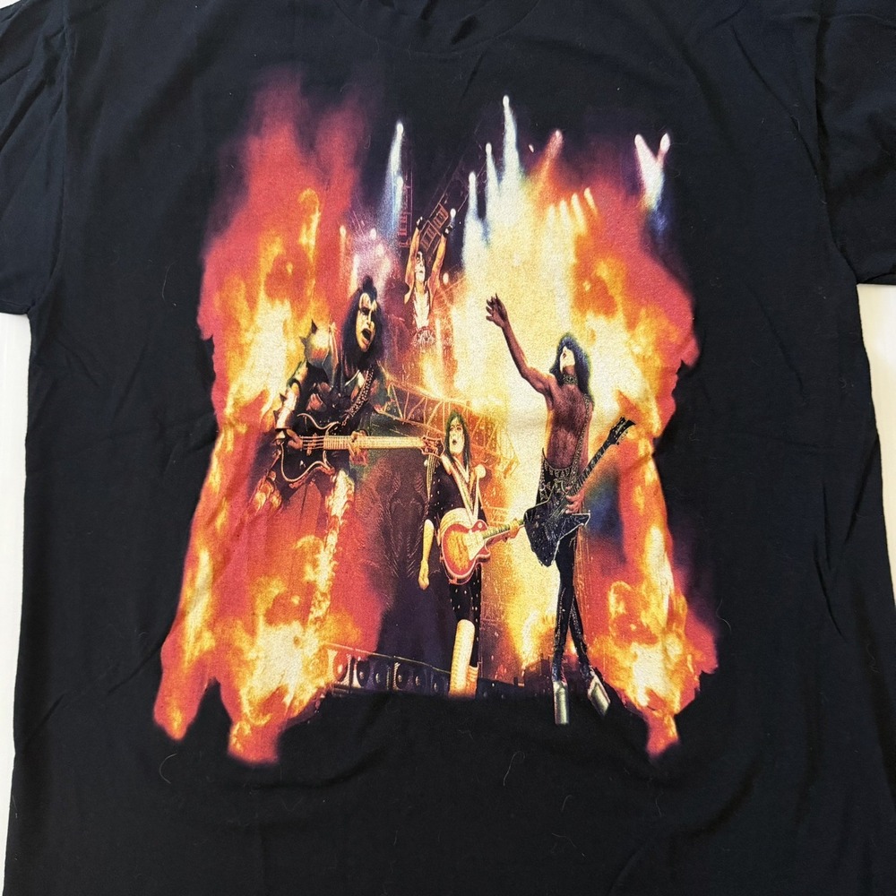 Vtg 2000 KISS Rocks Hershey PA Farewell Tour I Was There T-Shirt Fire Flames XL - Picture 2 of 6